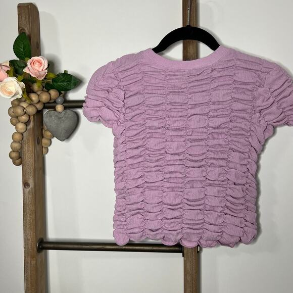 Anthropologie Lilac Textured Blouse - Picture 4 of 7